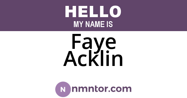 Faye Acklin