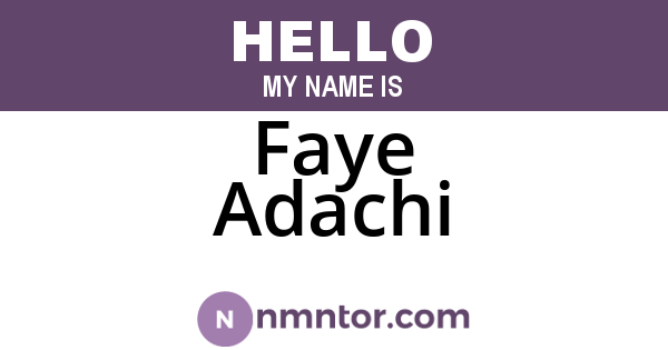 Faye Adachi