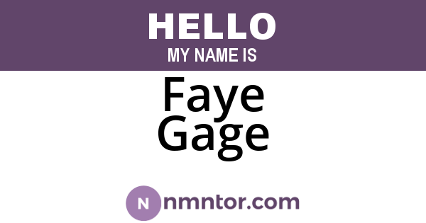 Faye Gage