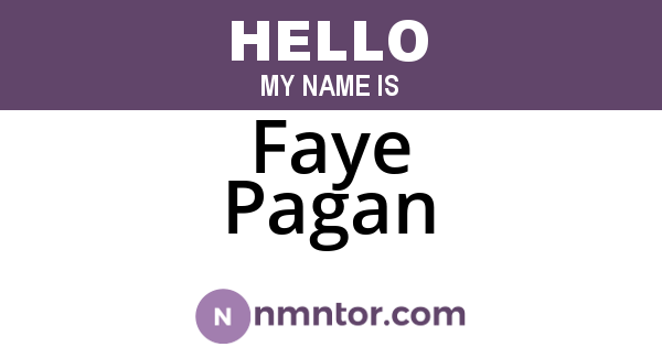 Faye Pagan