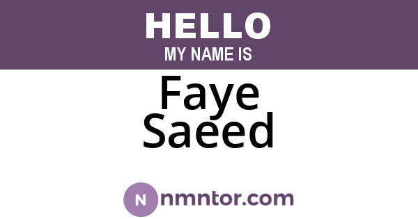 Faye Saeed