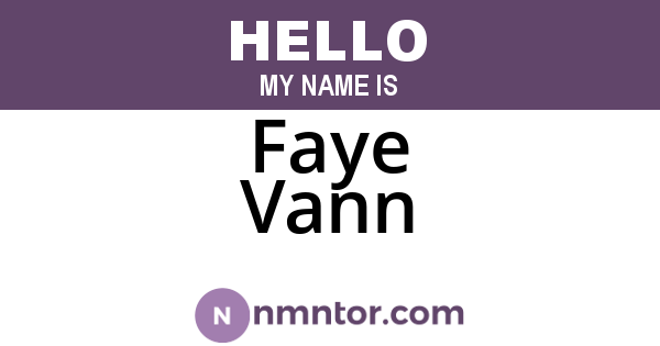 Faye Vann