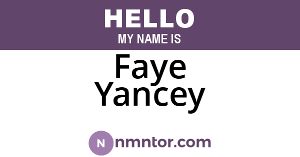 Faye Yancey