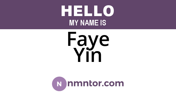 Faye Yin
