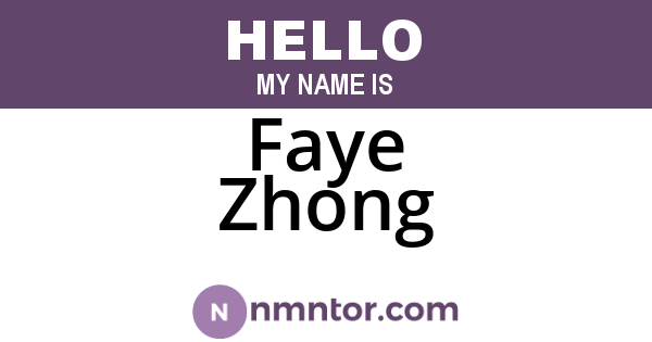Faye Zhong