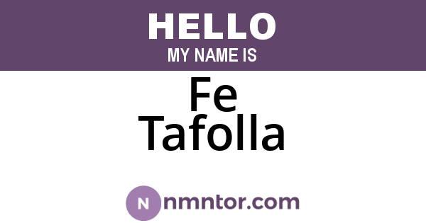 Fe Tafolla