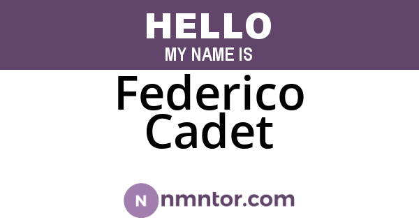 Federico Cadet