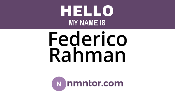 Federico Rahman