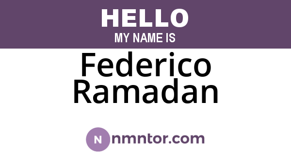 Federico Ramadan