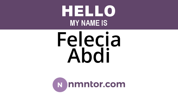 Felecia Abdi