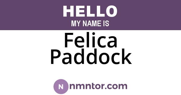 Felica Paddock