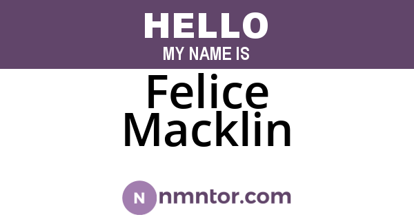 Felice Macklin