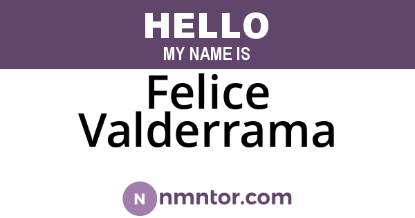 Felice Valderrama