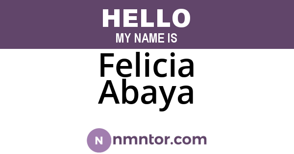 Felicia Abaya
