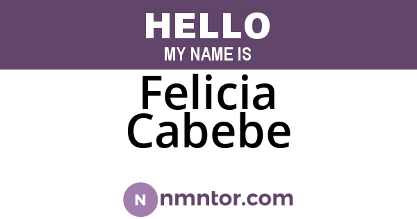 Felicia Cabebe