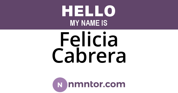 Felicia Cabrera