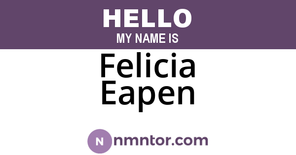 Felicia Eapen