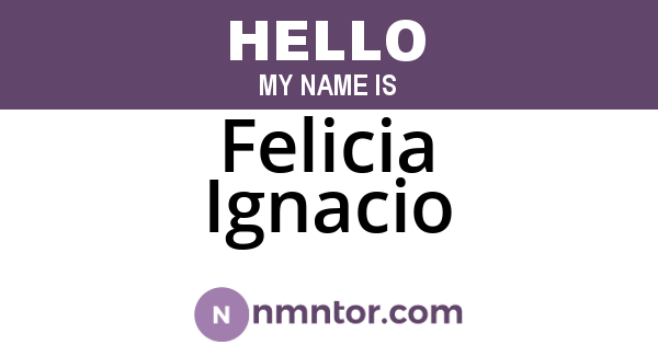 Felicia Ignacio