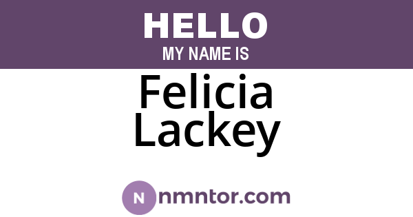 Felicia Lackey