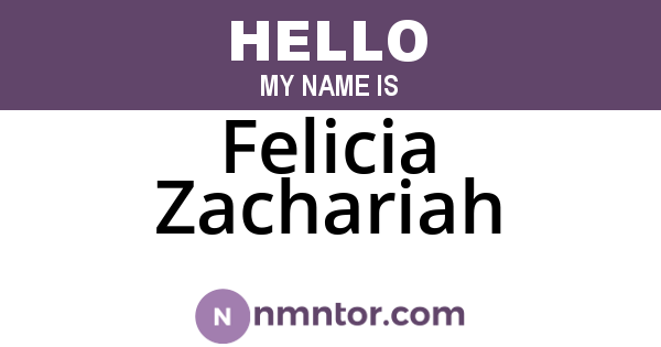 Felicia Zachariah