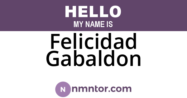 Felicidad Gabaldon