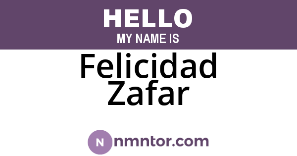 Felicidad Zafar