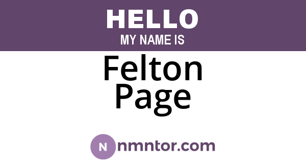 Felton Page