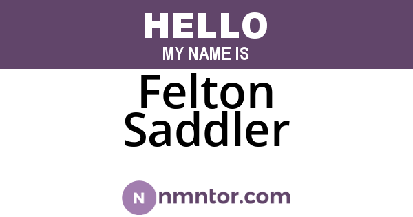 Felton Saddler