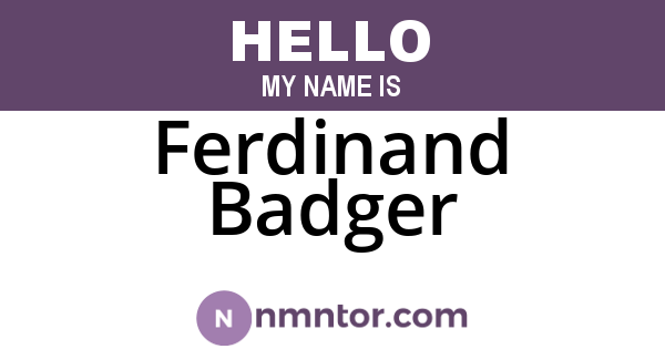 Ferdinand Badger