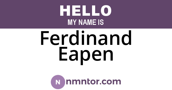 Ferdinand Eapen