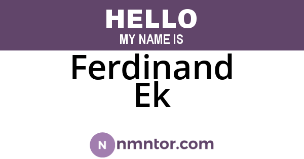 Ferdinand Ek