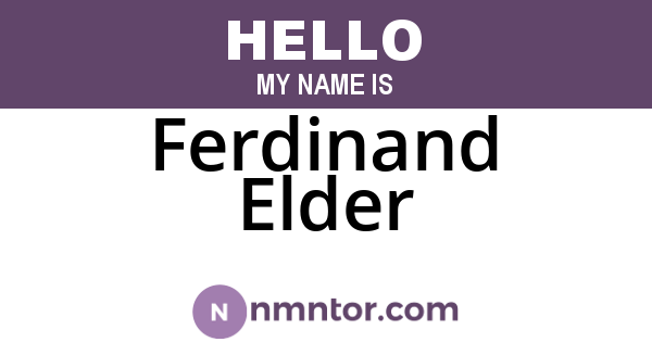 Ferdinand Elder