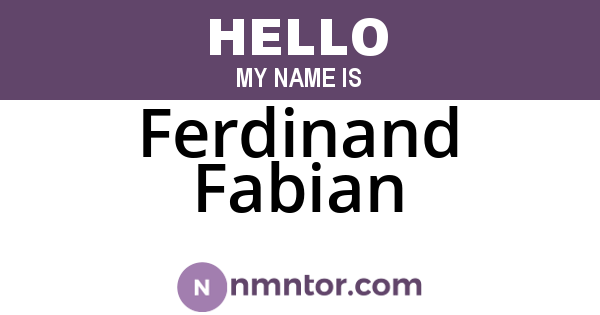 Ferdinand Fabian