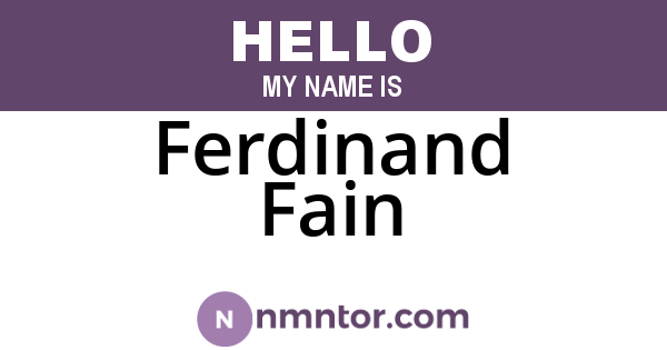 Ferdinand Fain