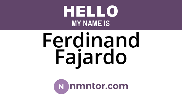 Ferdinand Fajardo
