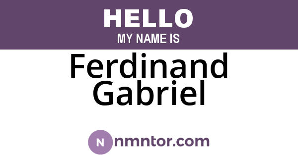 Ferdinand Gabriel