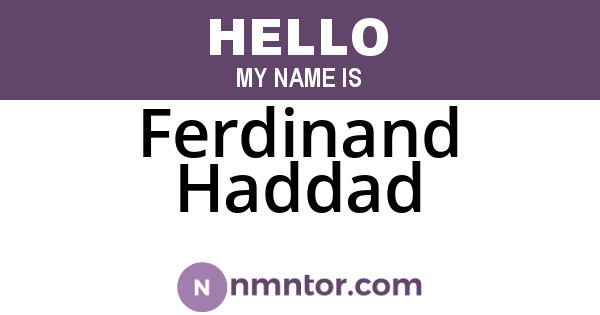 Ferdinand Haddad