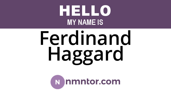 Ferdinand Haggard