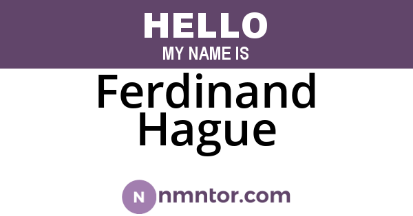 Ferdinand Hague