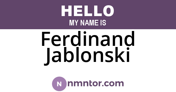 Ferdinand Jablonski
