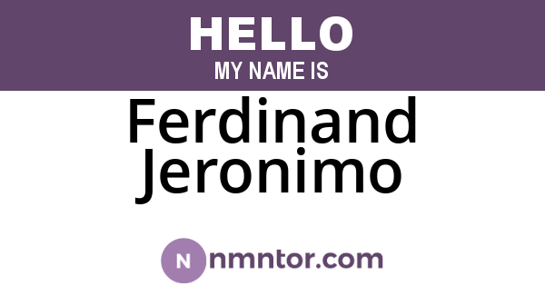 Ferdinand Jeronimo