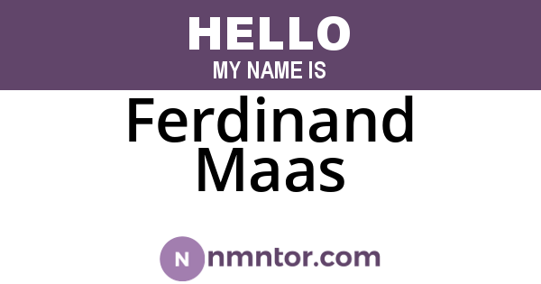 Ferdinand Maas