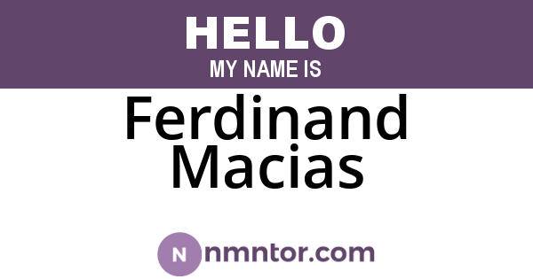 Ferdinand Macias