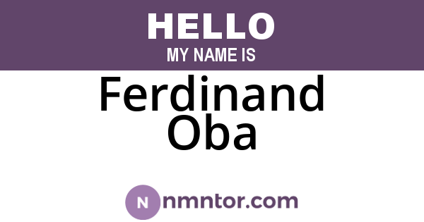 Ferdinand Oba