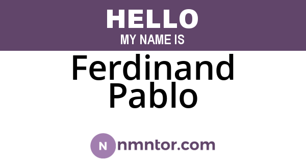 Ferdinand Pablo