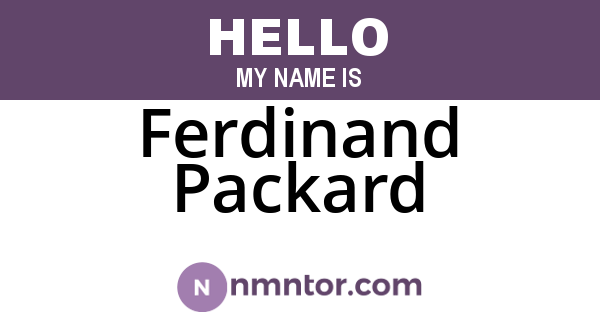 Ferdinand Packard