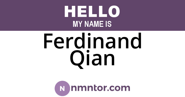 Ferdinand Qian