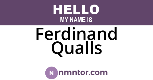 Ferdinand Qualls