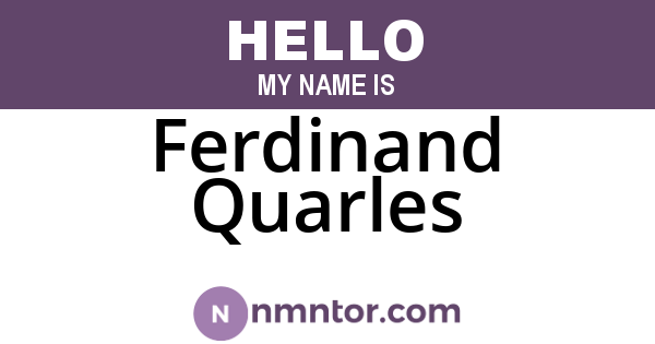 Ferdinand Quarles