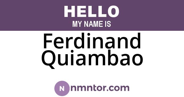 Ferdinand Quiambao